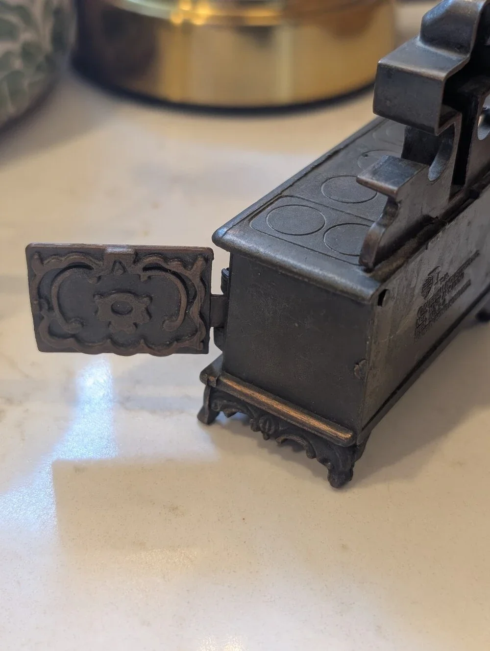 Vintage Miniature Cast Iron Stove Coin Bank Trinket Box Retro‎ Kitchen Decor...